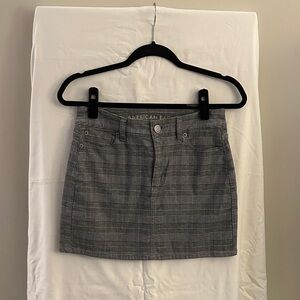 American Eagle Outfitters Black and White Plaid Mini Skirt